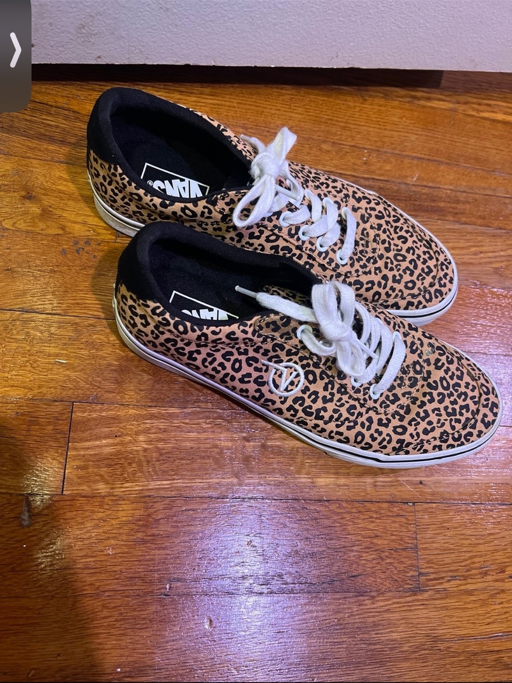 Vans Leopard Print Low-Top Sneakers in Tan and Black